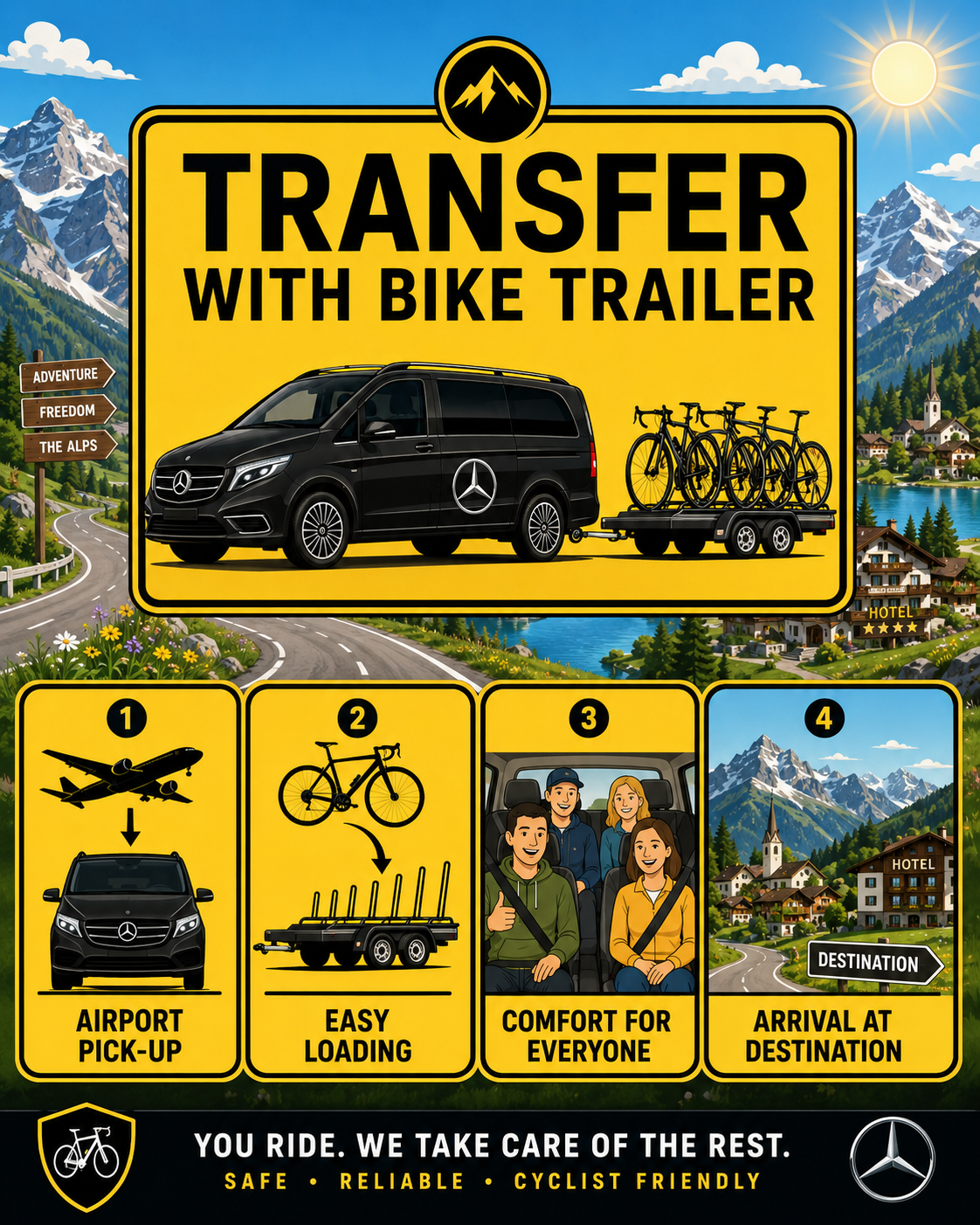 Mercedes V-Class private airport transfer van for Bormio Livigno luxury shuttle